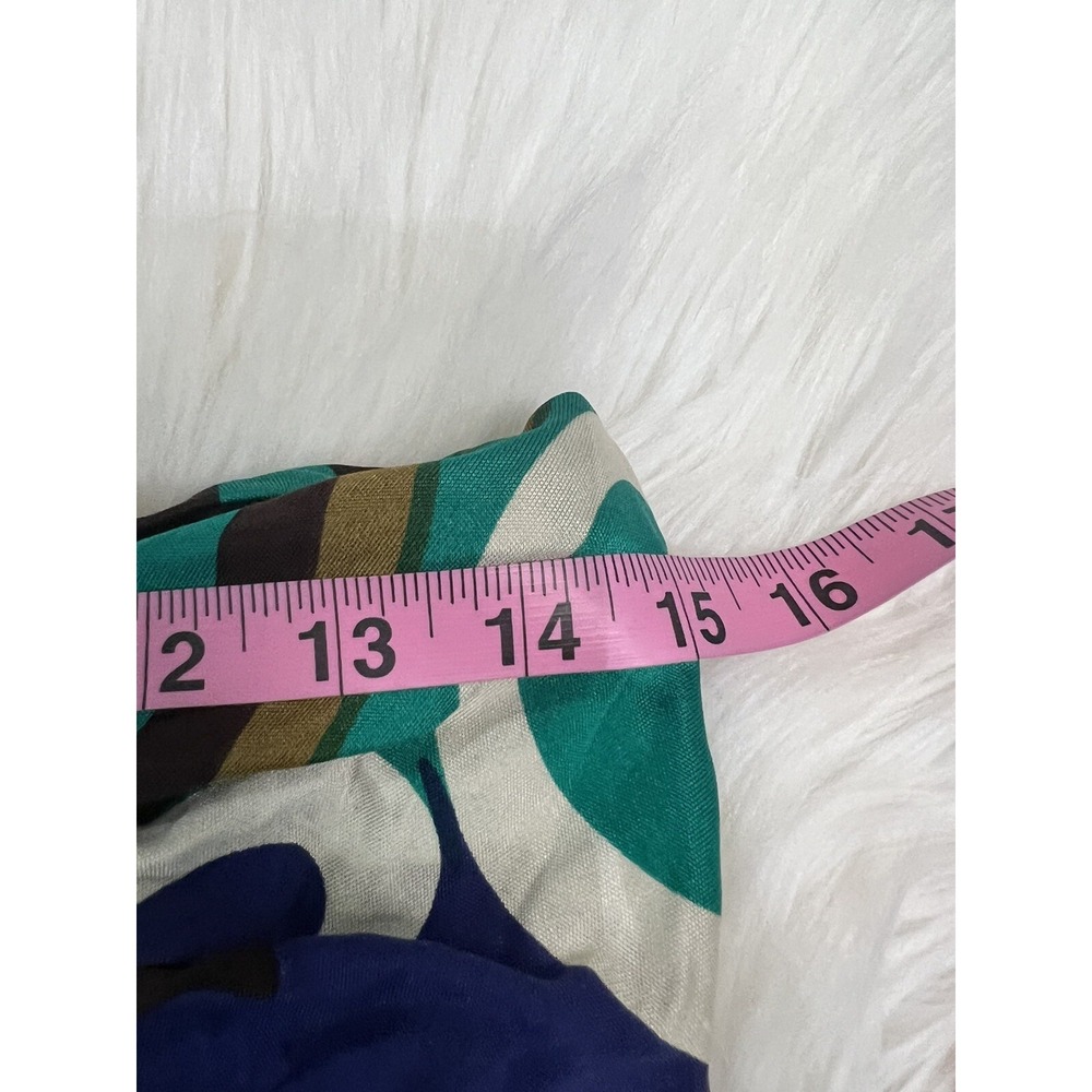 Sky Silk Halter Top Blue Jewel Accents Resort Night Club Multicolor Swirl L - Picture 8 of 10